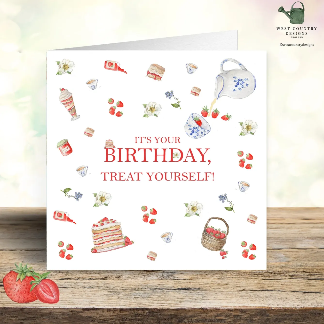 West Country Designs 'Treat Yourself' Birthday Card- Greeting Cards