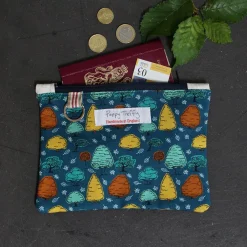 Poppy Treffry Trees Flat Zip Purse with Keyring- Storage|Key Chains