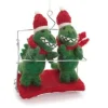 Amica Felt T-Rex Pair in Ski Chair Lift Felt Decoration- Christmas Decorations|Seasonal Decor