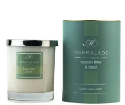Marmalade of London Tuscan Lime & Basil Glass Candle- Home Fragrance