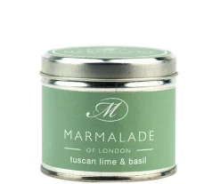 Marmalade of London Tuscan Lime & Basil Medium Tin Candle- Home Fragrance