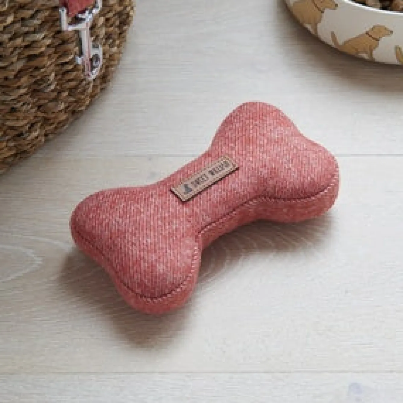 Sweet William Tweed Dog Bone Shaped Dog Toy - Orange- Pets