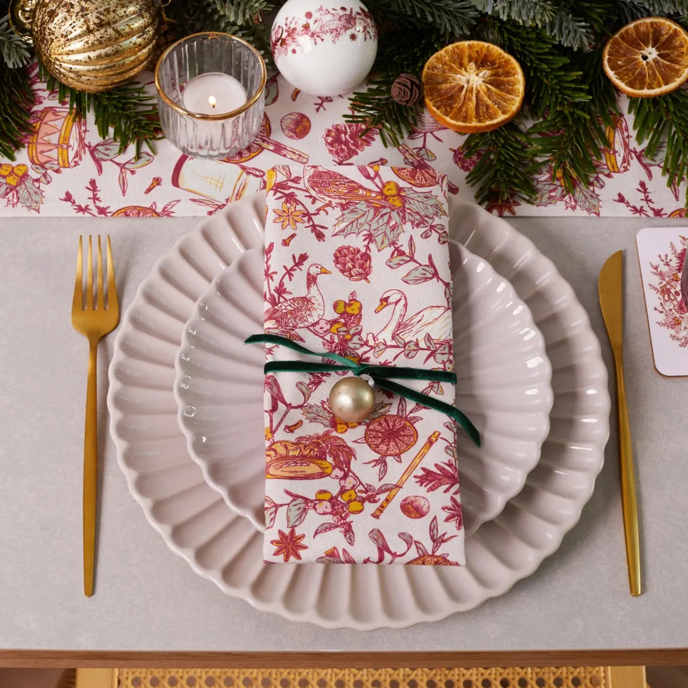 Victoria Eggs Twelve Days of Christmas Napkins - Set of 4- Napkins|Napkins