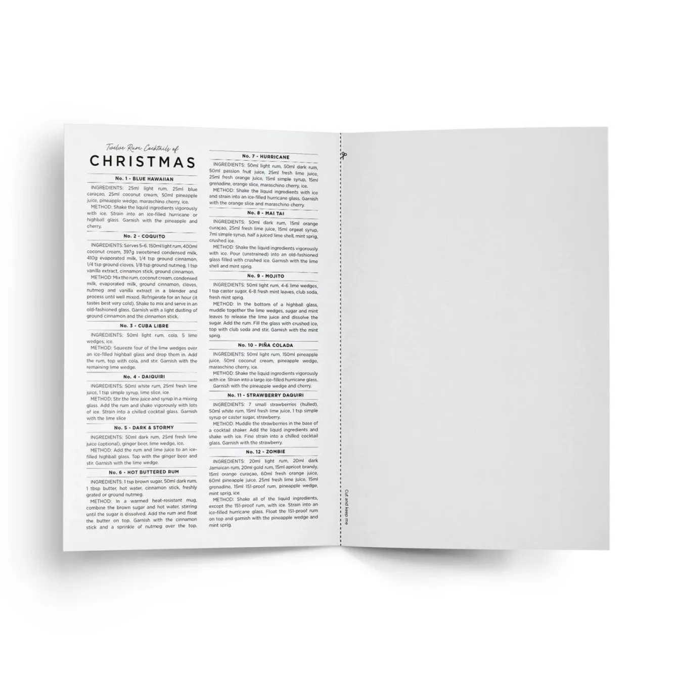 Everlong Print Co. Twelve Rum Cocktails of Christmas Card- Christmas Cards|Greeting Cards