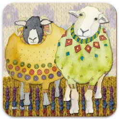 Emma Ball Two Sheep in Sweaters Coaster- Coasters