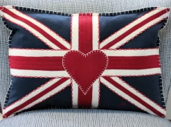 Jan Constantine Union Jack Pillow - Navy- Pillows & Throws