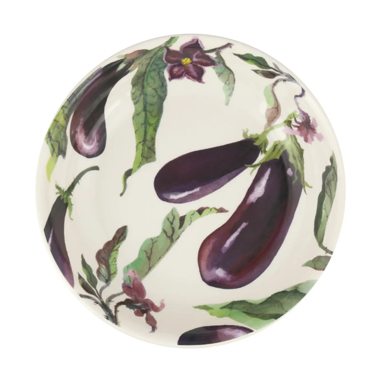 Emma Bridgewater Vegetable Garden Aubergine & Flowers Medium Pasta Bowl- Bowls & Dishes