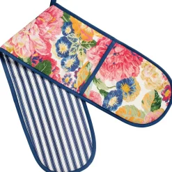 Sanderson Very Rose & Peony Double Oven Glove- Tea|Tea Towels
