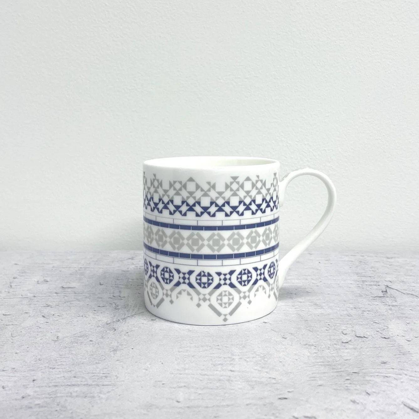 Alex Allday Victorian Tiles Fine Bone China Mug- Tea|Blues