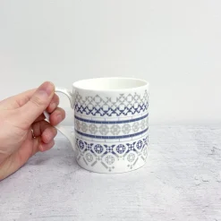 Alex Allday Victorian Tiles Fine Bone China Mug- Tea|Blues