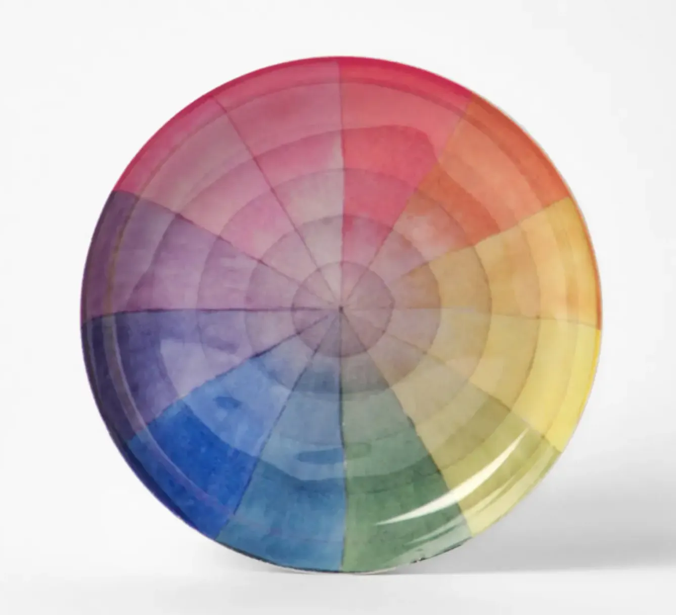 Roomytown Vintage Colour Wheel Round Enamel Printed Tray- Trays|Stationery