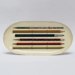 Roomytown Vintage Pencils Enamel Printed Tray- Trays|Stationery