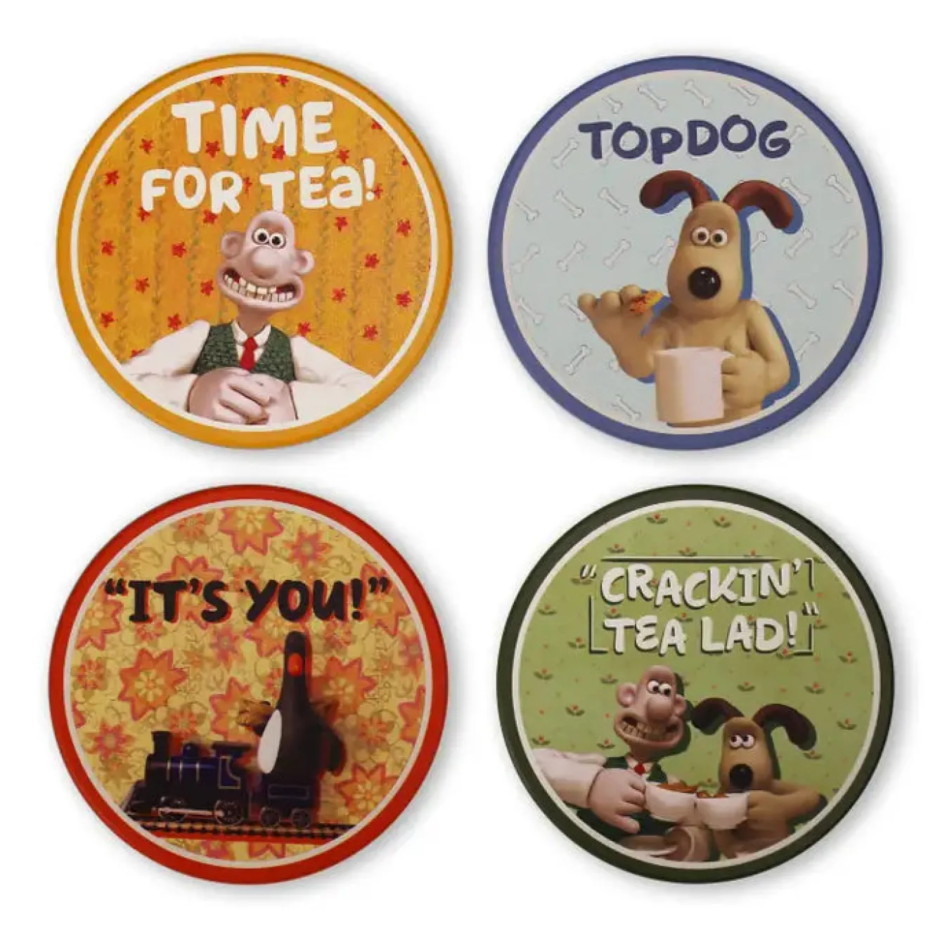 Half Moon Bay Wallace and Gromit Ceramic Coasters- Coasters