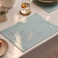 Sophie Allport Watercolor Dragonfly Fabric Placemat - Set of 2- Placemats|Placemats