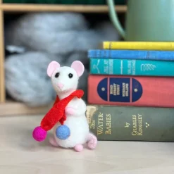 The Crafty Kit Co. Wee Winter Mouse Needle Felting Kit- Crafts