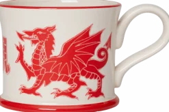 Moorland Pottery Welsh Dragon Red Mug by- Whimsical|Places