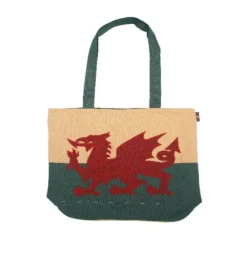 Woven Magic Welsh Dragon Vintage Zipped Tote Bag- Bags