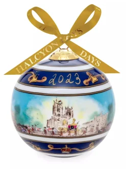 Halcyon Days Westminster Abbey Bone China 4" Large Bauble- Royal