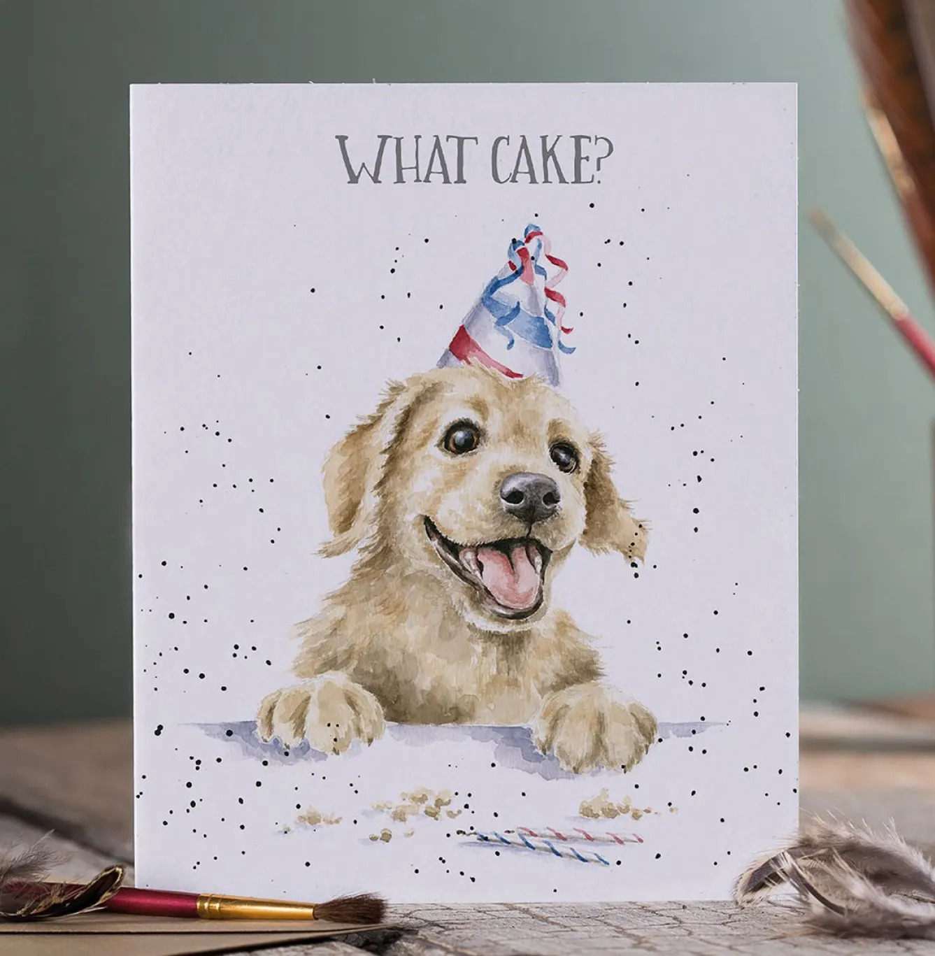 Wrendale Designs 'What Cake?' Birthday Greetings Card- Greeting Cards