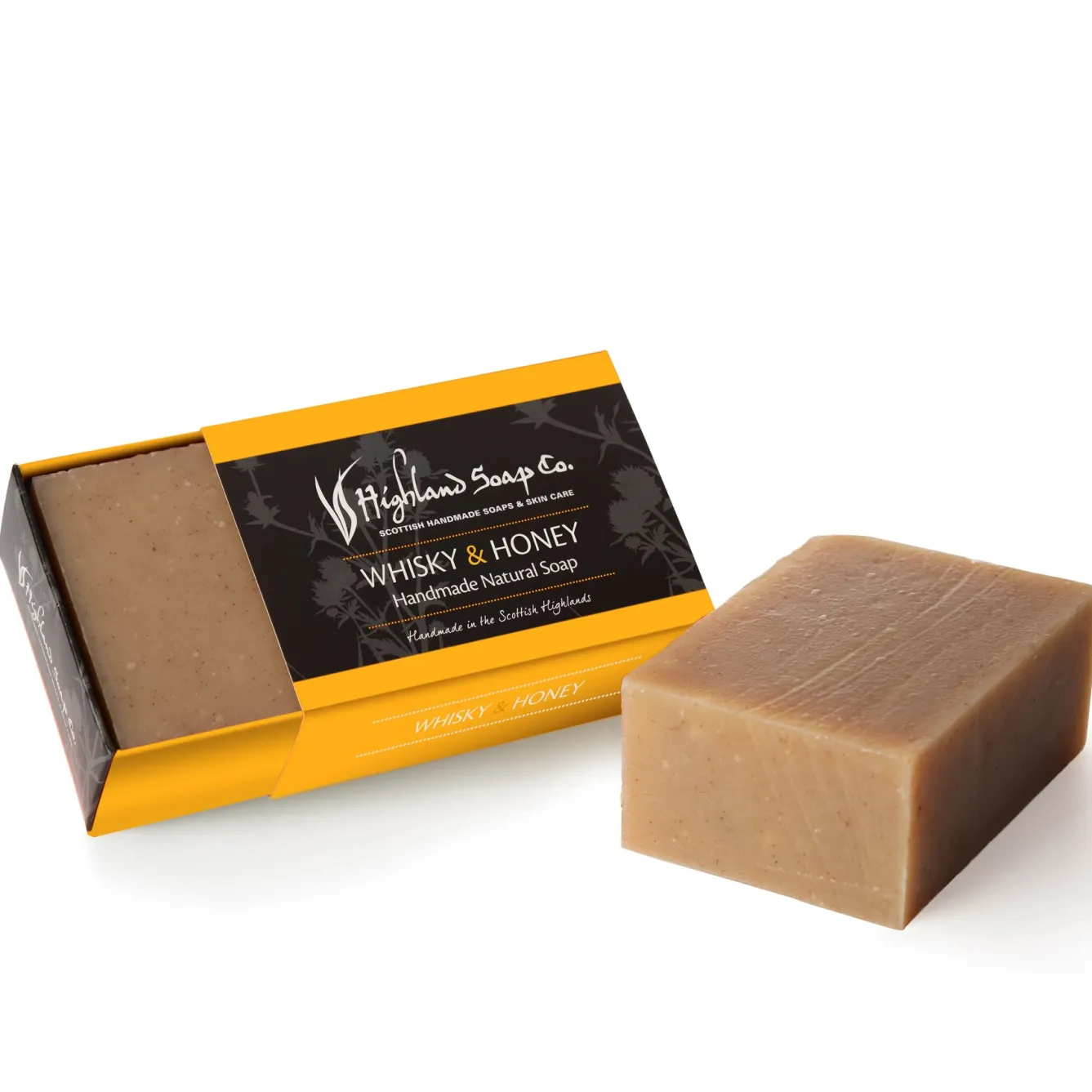 The Highland Soap Company Whisky & Honey Handmade Natural Soap 190g- Soaps & Lotions