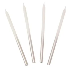 Talking Tables White and Silver Birthday Candles - 16 pack- Greeting Cards
