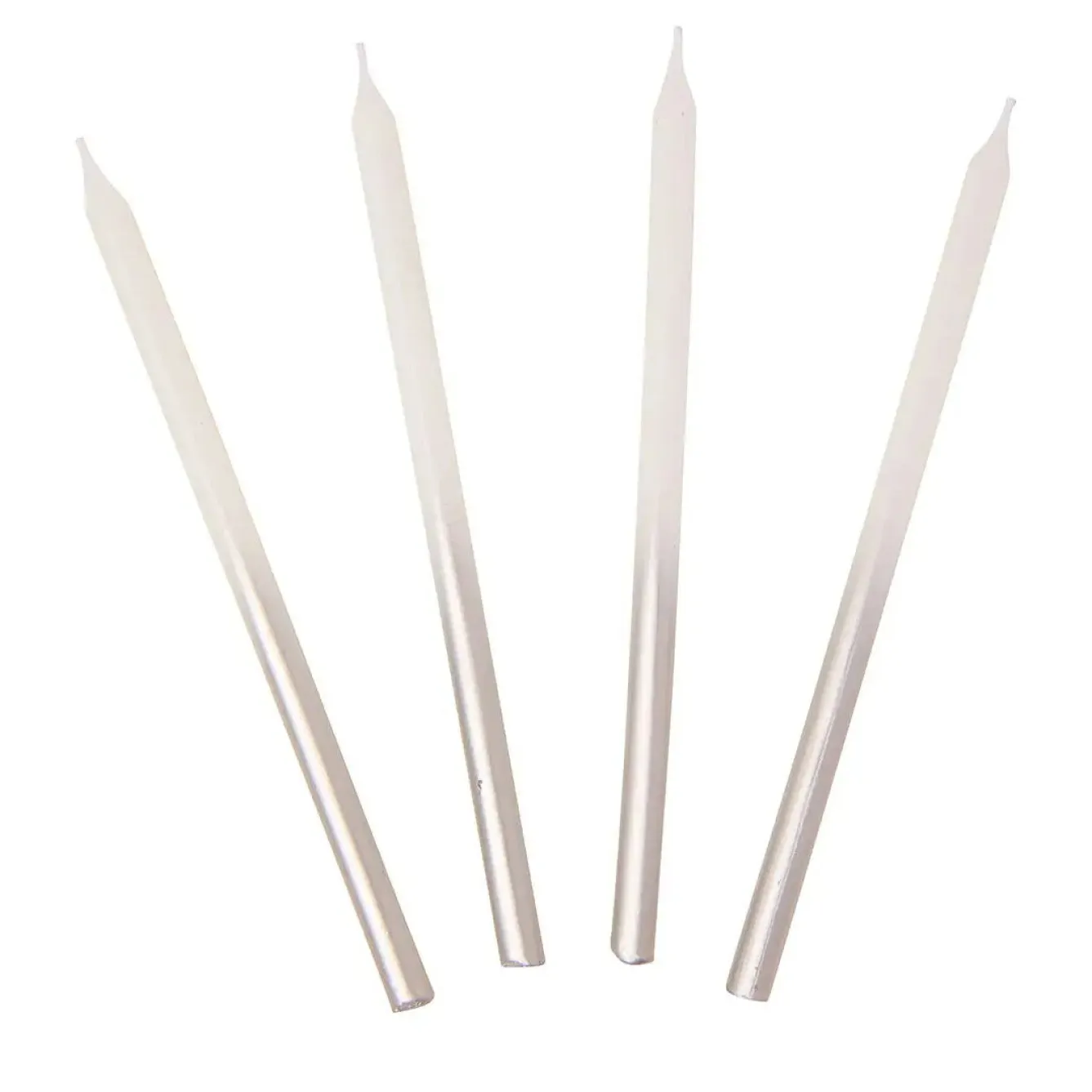 Talking Tables White and Silver Birthday Candles - 16 pack- Greeting Cards