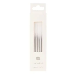 Talking Tables White and Silver Birthday Candles - 16 pack- Greeting Cards