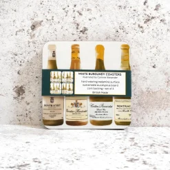 Corinne Alexander White Burgundy Coaster Set by- Father's Day|Coasters