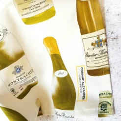 Corinne Alexander White Burgundy Tea Towel by- Tea|Tea Towels
