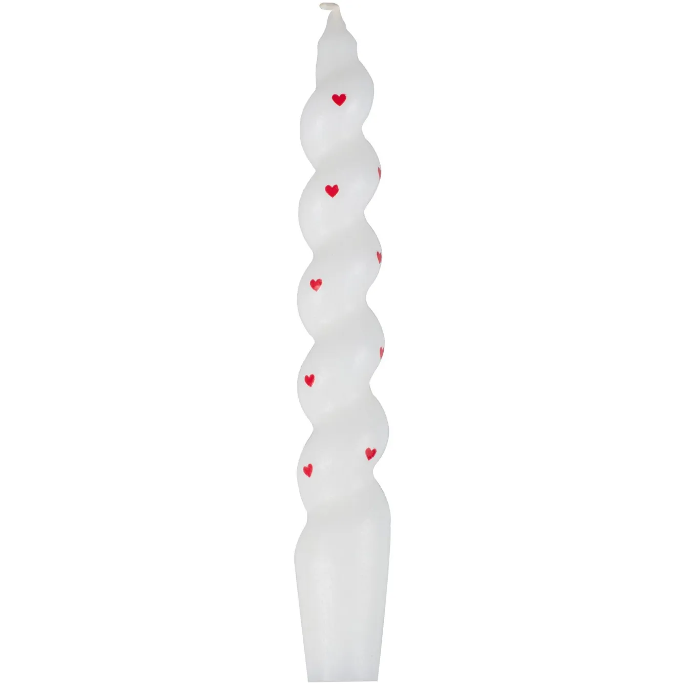 Ginger Ray White Heart Pattern Twisted Candles- Valentine's Day|Seasonal Decor