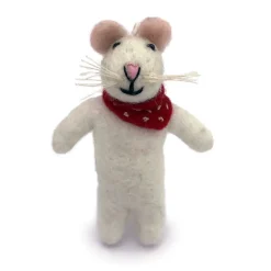 Amica Felt White Mouse Pocket Pal- Children