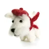 Amica Felt White Westie with Red Beret Felt Decoration- Christmas Decorations|Seasonal Decor