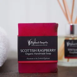 The Highland Soap Company Wild Scottish Raspberry Organic Glycerin Soap 150g- Soaps & Lotions
