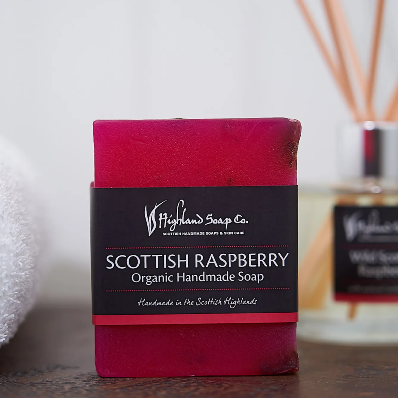 The Highland Soap Company Wild Scottish Raspberry Organic Glycerin Soap 150g- Soaps & Lotions
