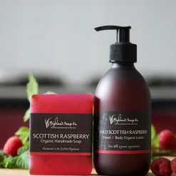 The Highland Soap Company Wild Scottish Raspberry Organic Glycerin Soap 150g- Soaps & Lotions