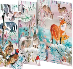 Roger La Borde Wild Winter's Song Fox Tri-fold Card Pack- Christmas Decorations|Christmas Cards