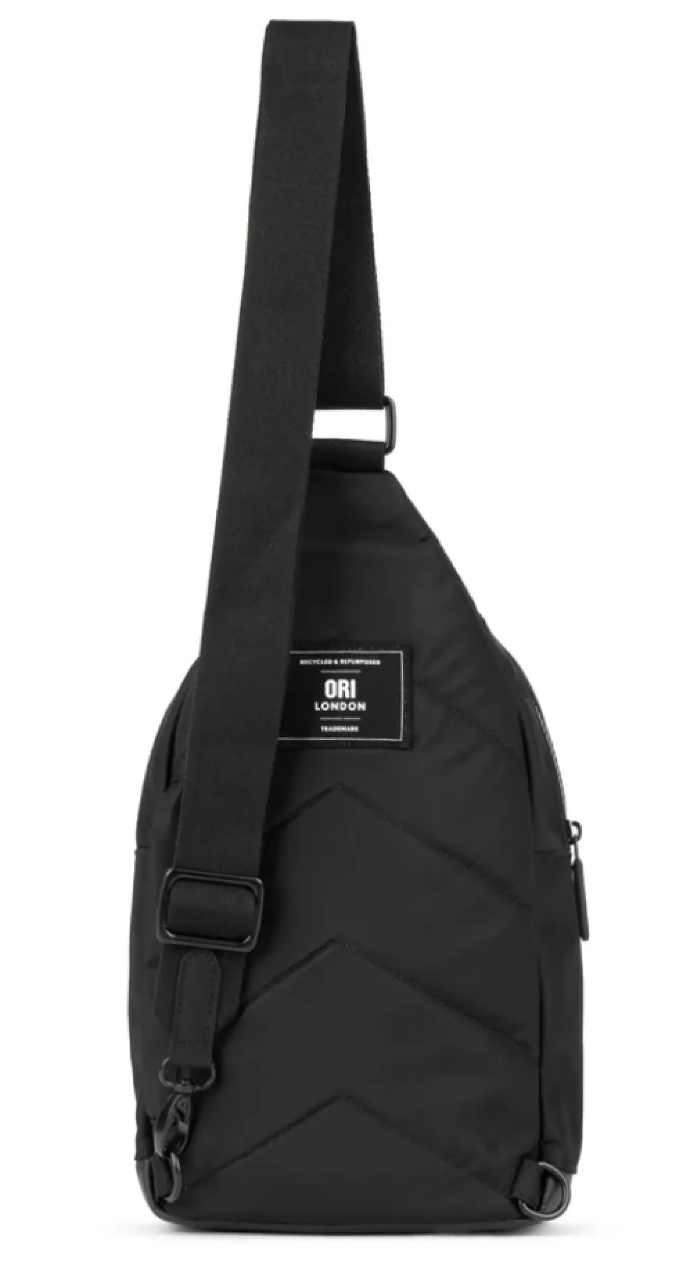 Ori London Willesdon B All Black Recycled Nylon Crossbody Bag- Large- Bags