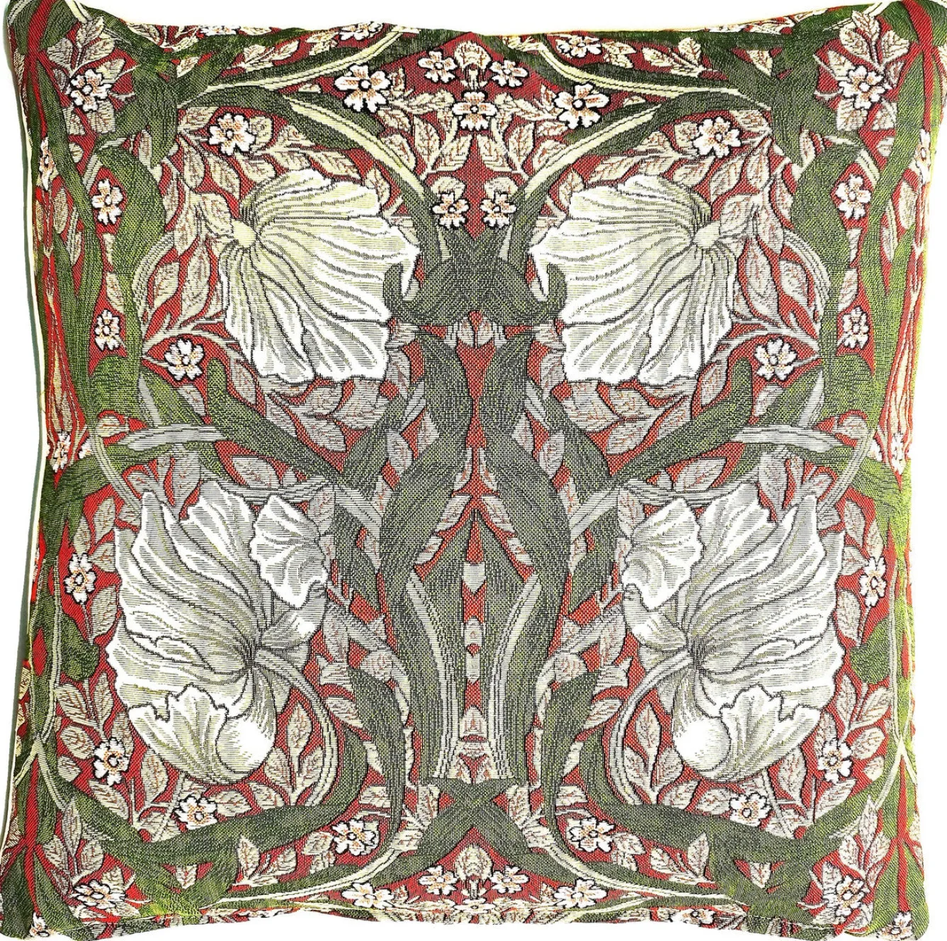 Signare William Morris Pimpernel and Thyme Red Pillow- Pillows & Throws