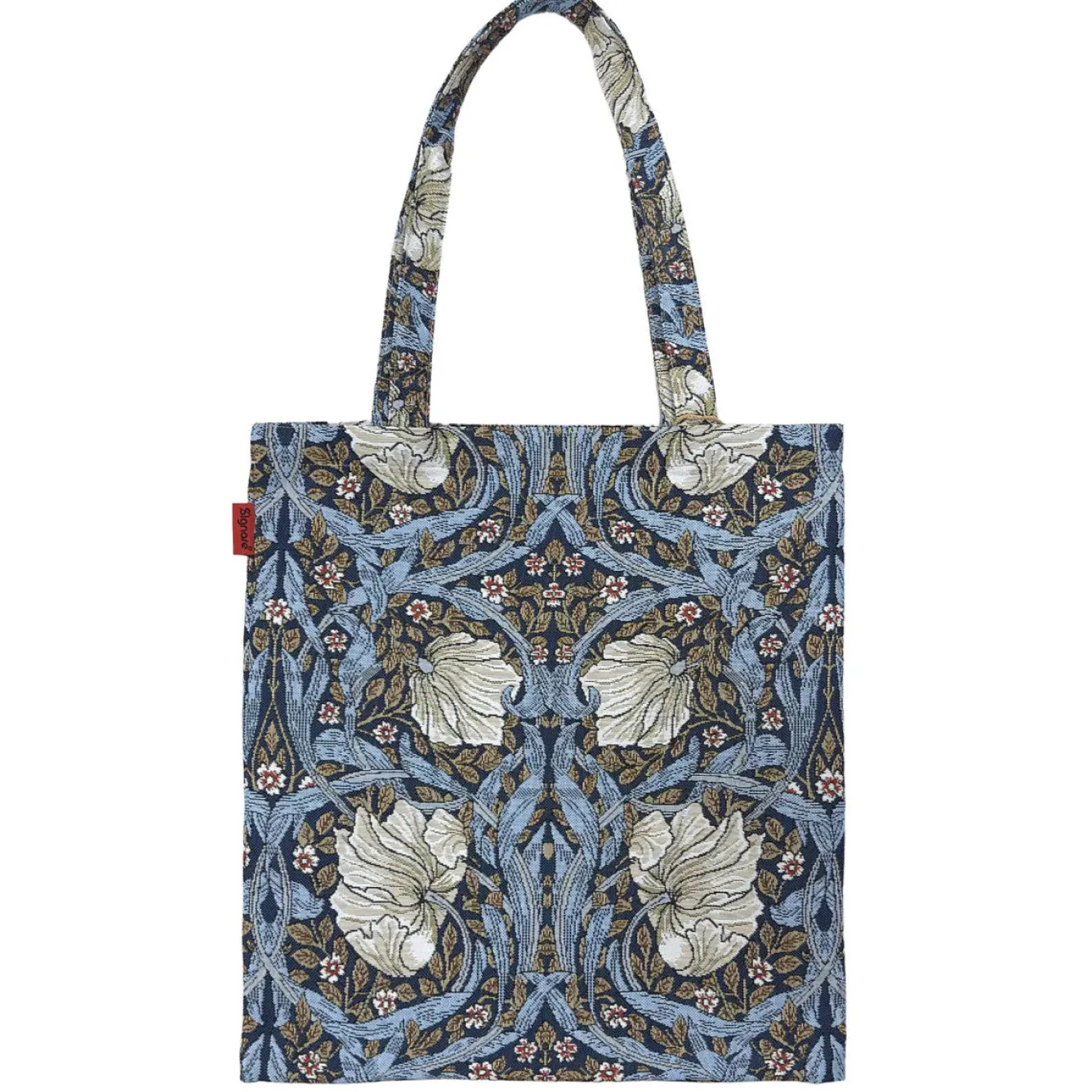 Signare William Morris Pimpernel and Thyme Blue Flat Tote Bag- Bags