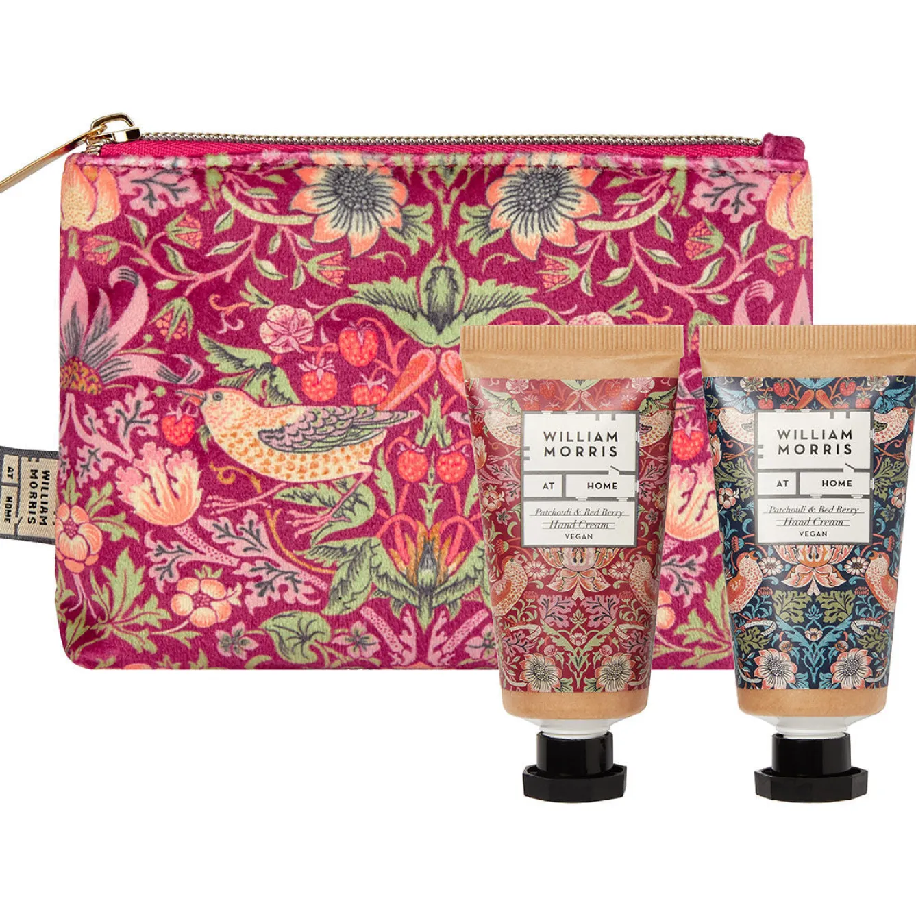 William Morris Strawberry Thief Hand Care Bag- Soaps & Lotions