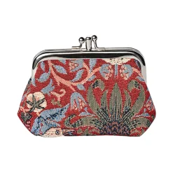 Signare William Morris Strawberry Thief Red Frame Coin Purse- Bags