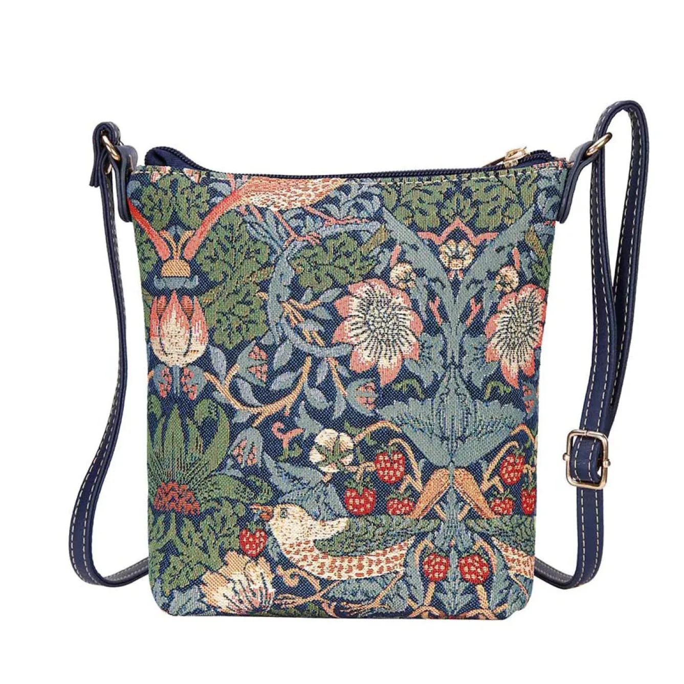 Signare William Morris Strawberry Thief Blue Sling Bag- Bags