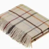 Bronte Moon Windowpane Rainbow  Beige Multi Merino Lambswool Throw- Pillows & Throws
