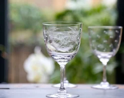 The Vintage List Wine Glass with Fern Design- Glassware