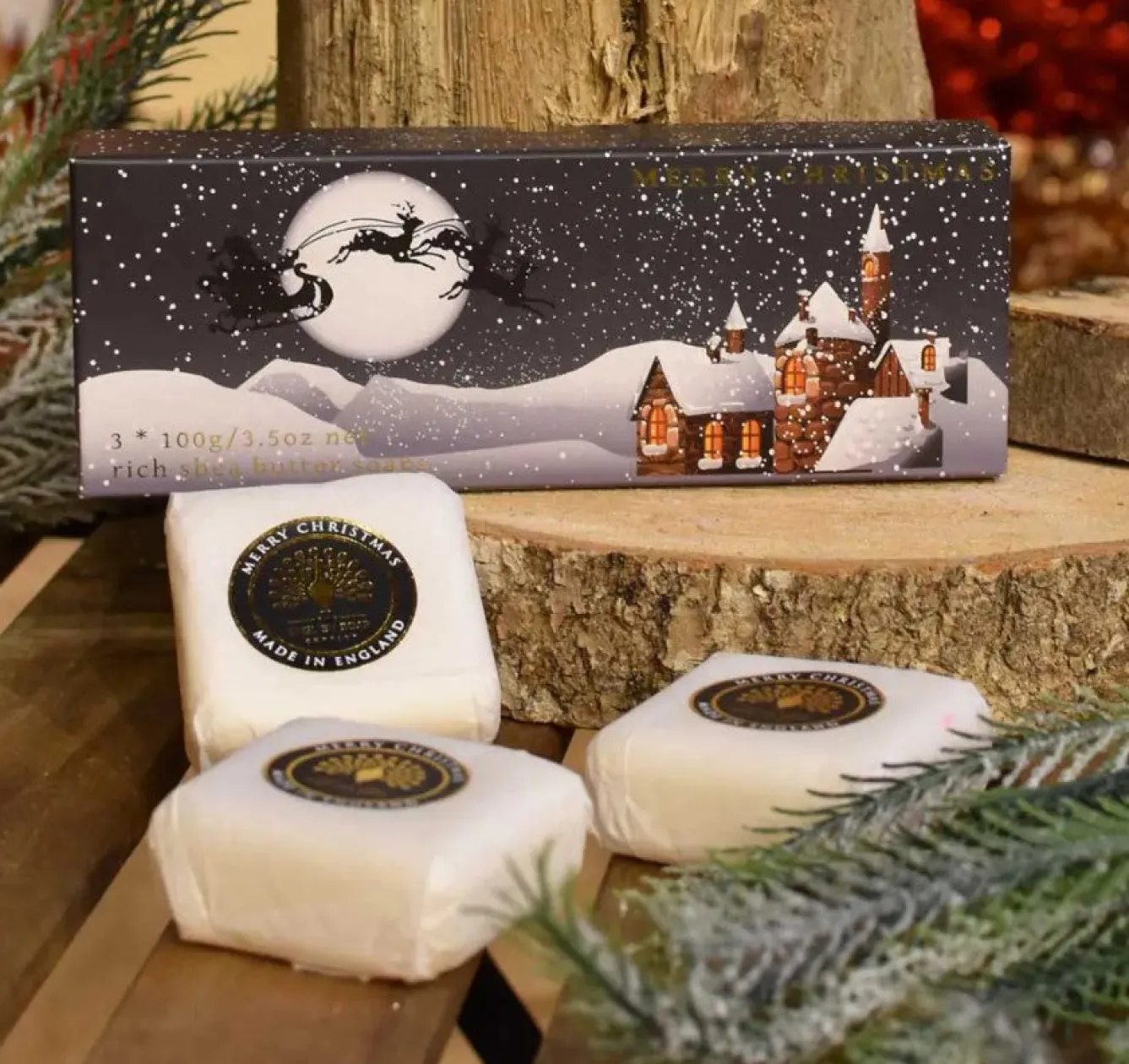 English Soap Company Winter Village Triple Soap Gift Box- Soaps & Lotions