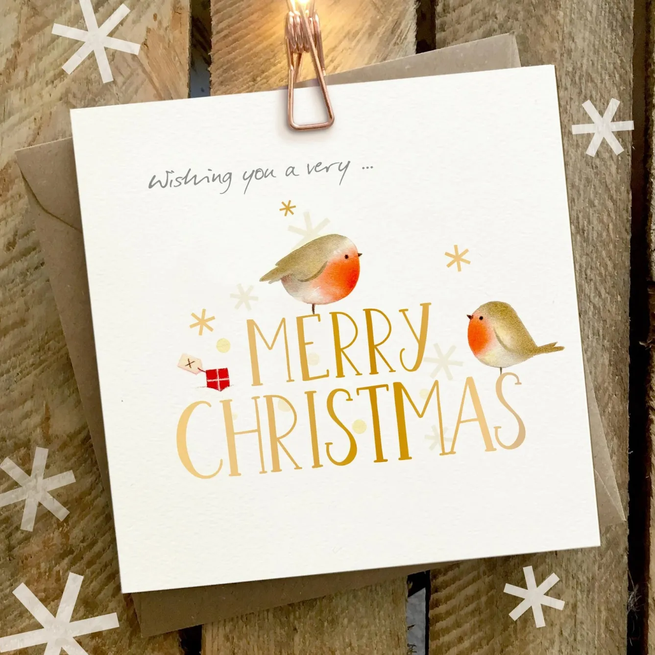 Ginger Betty Wishing You a Very Merry Christmas Robin Card- Christmas Cards