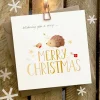 Ginger Betty Wishing You a Very Merry Christmas Robin & Hedgehog Card- Christmas Cards