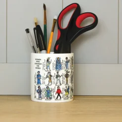Picturemaps Women Who Changed the World Bone China Pen Pot- Tea