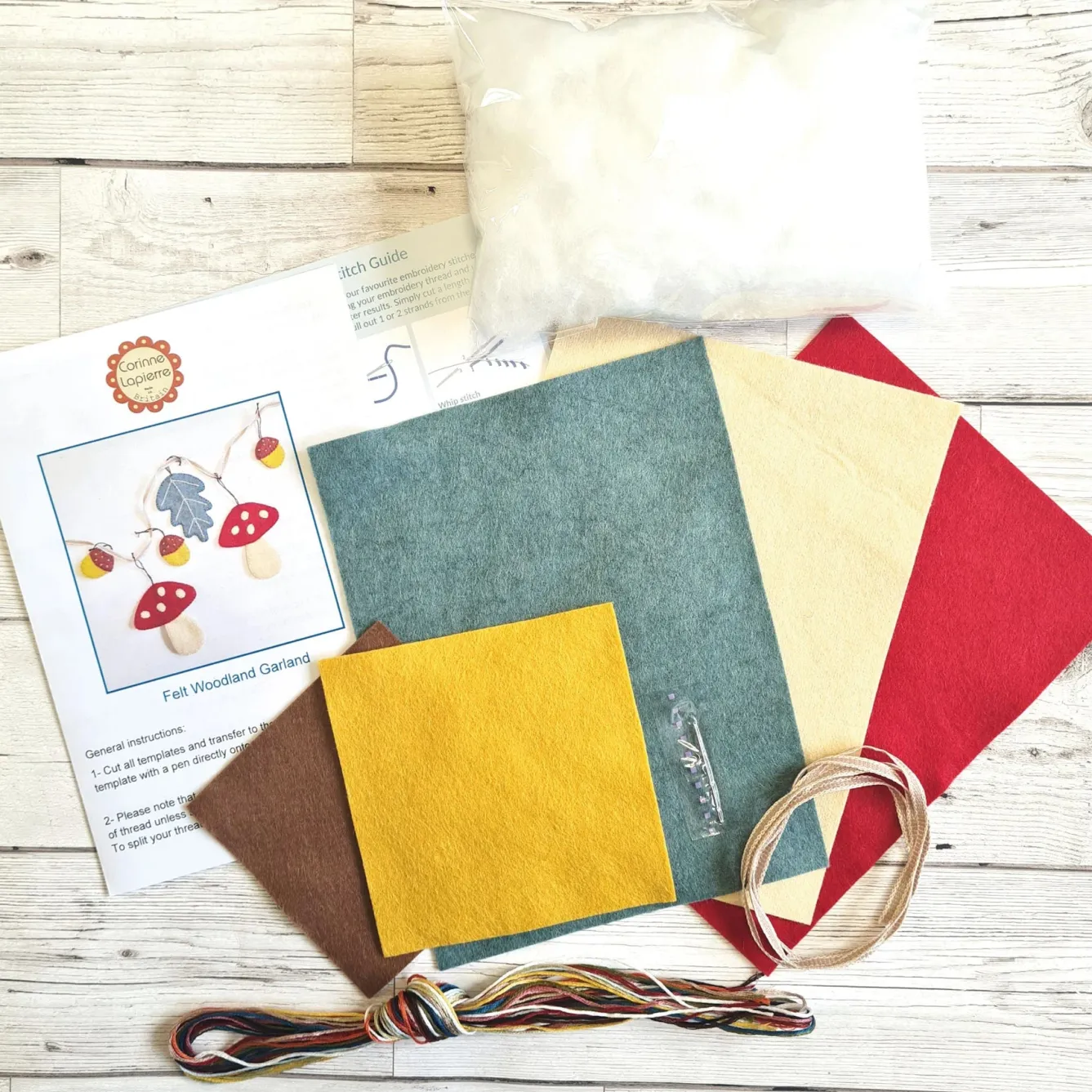 Corinne Lapierre Woodland Garland Wool Mix Felt Craft Kit- Crafts|Children