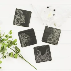 Selbrae Woodland Slate Coasters- Set of 4- Tea|Coasters